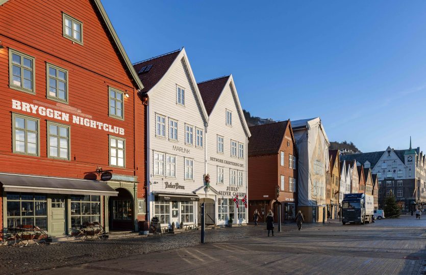 Foto viser Bryggen i Bergen