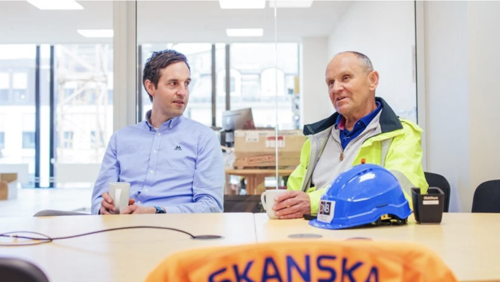 Thomas Ramberg er prosjektleder for Skanska, Arne Opsal er prosjektsjef for DNB Næringseiendom